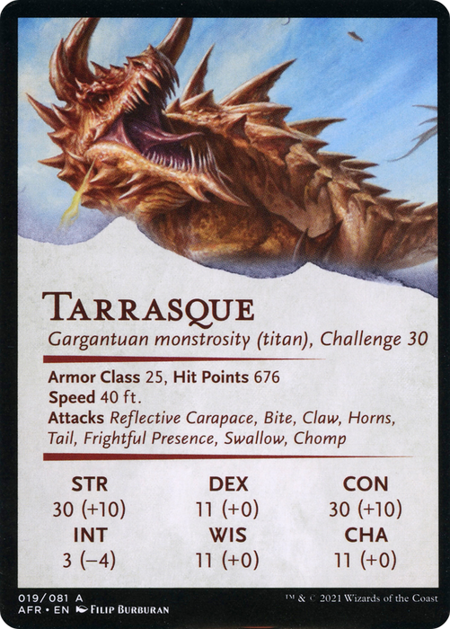 The Tarrasque // Tarrasque (AAFR-019) - common (Borderless) - Foil