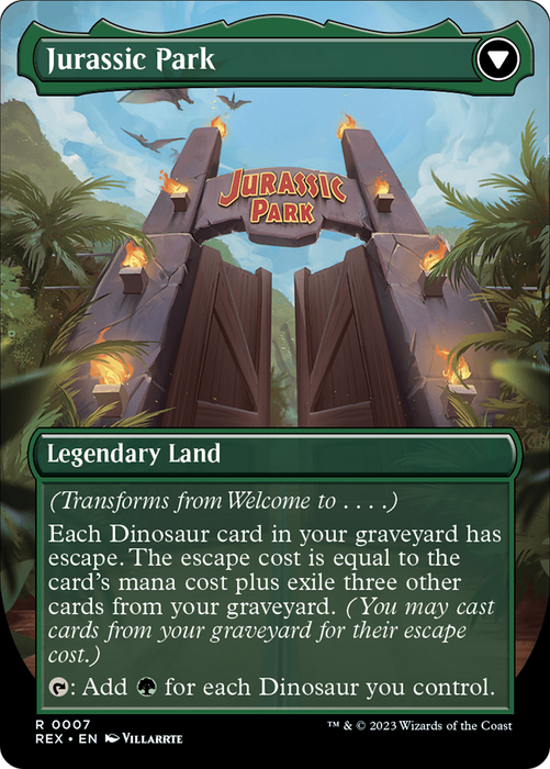 Welcome to . . . // Jurassic Park (REX-007) - rare (Borderless) - Foil