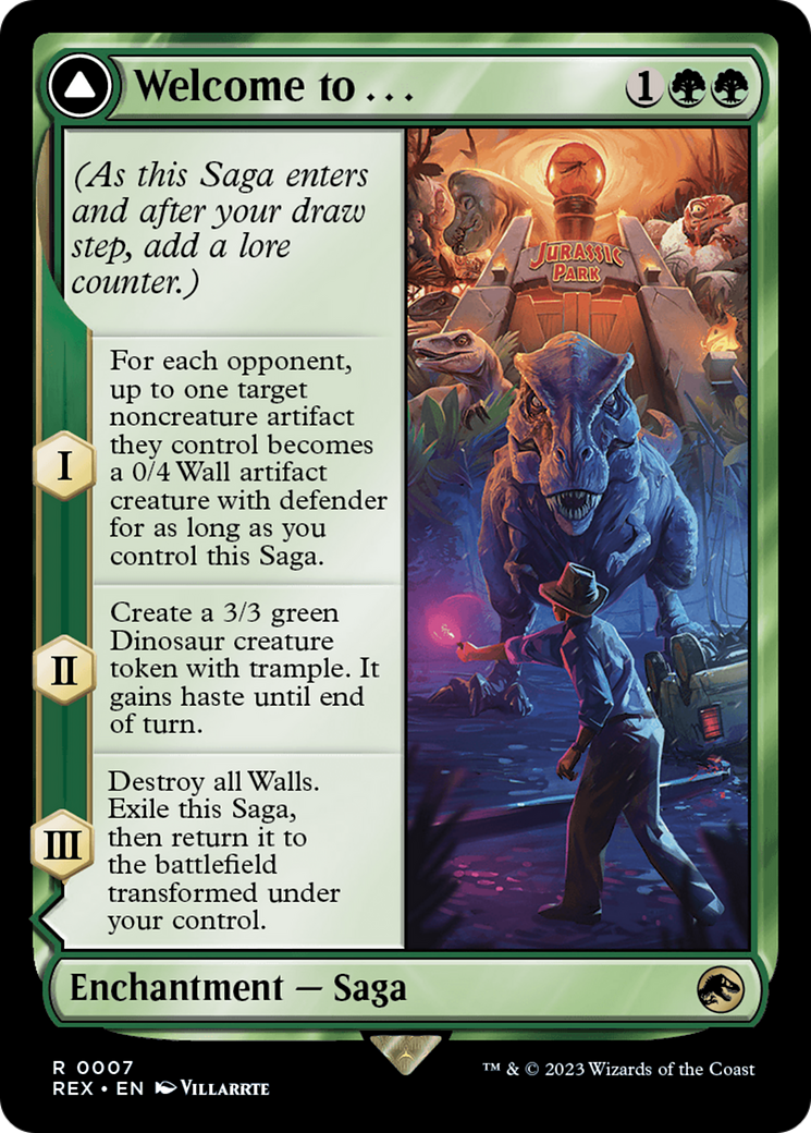 Welcome to . . . // Jurassic Park (REX-007) - rare (Borderless) - Foil