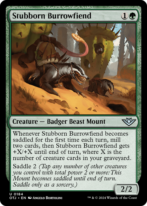 Stubborn Burrowfiend (OTJ-184) - uncommon