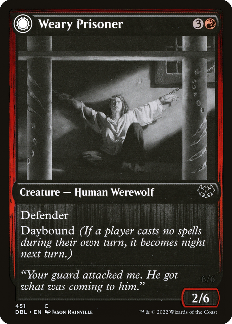 Weary Prisoner // Wrathful Jailbreaker (DBL-451) - common: (Double Faced Transform)