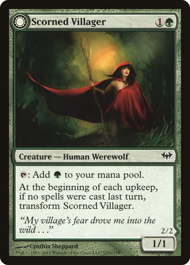 Scorned Villager // Moonscarred Werewolf (DKA-125) - common: (Double Faced Transform) - Foil