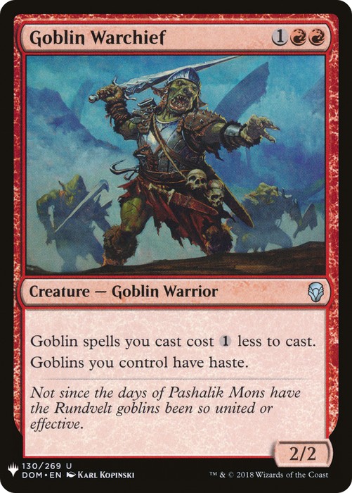 Goblin Warchief (LIST-DOM-130) - uncommon
