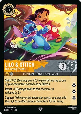 Lilo & Stitch - Fun-Loving Friends FRANÇAIS (31/204) - IE - Très Rare - Cold Foil