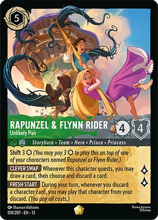 Rapunzel & Flynn Rider - Unlikely Pair FRANÇAIS (100/204) - IE - Légendaire - Cold Foil