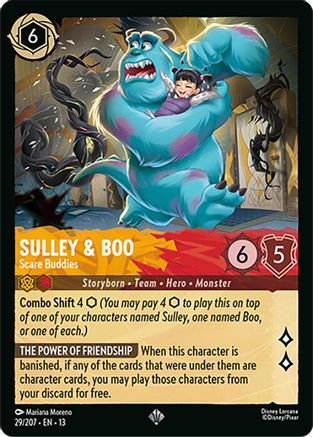 Sulley & Boo - Scare Buddies FRANÇAIS (29/204) - IE - Très Rare - Cold Foil
