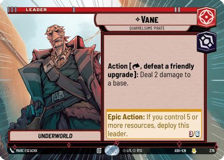 Vane - Quarrelsome Pirate (Hyperspace) (276) - AOTE - Rare