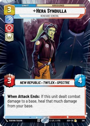 Hera Syndulla - Renegade General (Hyperspace) (295) - AOTE - Rare