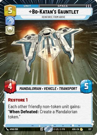 Bo-Katan's Gauntlet - Reinforce from Above (Hyperspace) (327) - AOTE - Rare