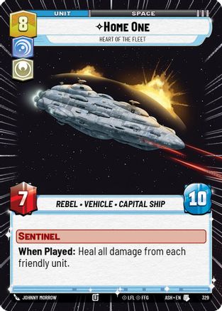 Home One - Heart of the Fleet (Hyperspace) (329) - AOTE - Uncommon
