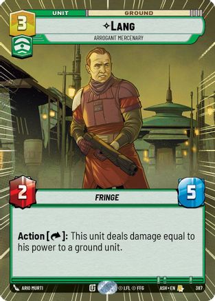 Lang - Arrogant Mercenary (Hyperspace) (387) - AOTE - Rare
