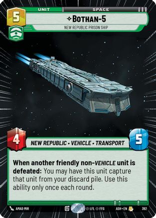Bothan-5 - New Republic Prison Ship (Hyperspace) (392) - AOTE - Rare