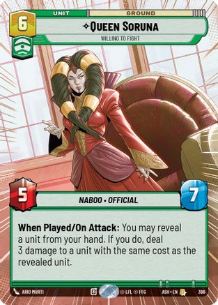 Queen Soruna - Willing to Fight (Hyperspace) (396) - AOTE - Rare