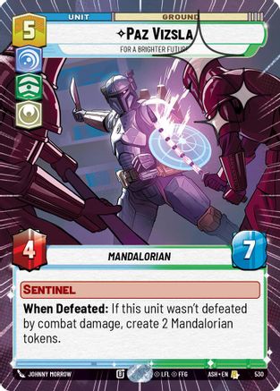 Paz Vizsla - For a Brighter Future (Hyperspace Foil) (530) - AOTE - Rare - Foil