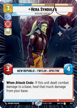 Hera Syndulla - Renegade General (Hyperspace Foil) (533) - AOTE - Rare - Foil
