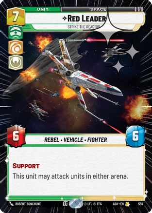 Red Leader - Strike the Reactor (Hyperspace Foil) (539) - AOTE - Rare - Foil