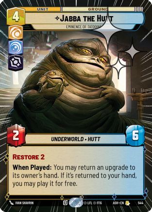 Jabba the Hutt - Eminence of Tatooine (Hyperspace Foil) (544) - AOTE - Rare - Foil