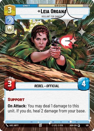 Leia Organa - Vigilant for Danger (Hyperspace Foil) (561) - AOTE - Special - Foil