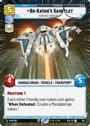 Bo-Katan's Gauntlet - Reinforce from Above (Hyperspace Foil) (565) - AOTE - Rare - Foil