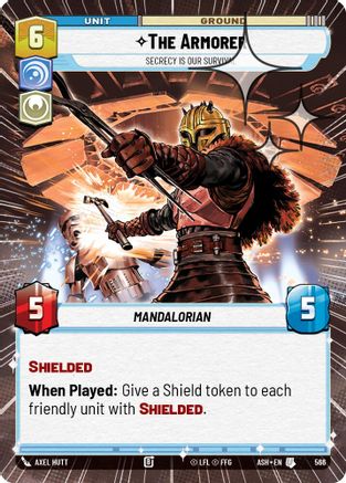 The Armorer - Secrecy is Our Survival (Hyperspace Foil) (566) - AOTE - Uncommon - Foil