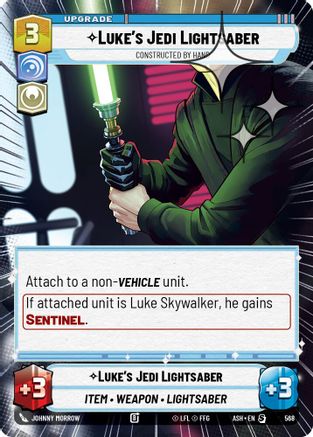 Luke's Jedi Lightsaber - Constructed by Hand (Hyperspace Foil) (568) - AOTE - Special - Foil