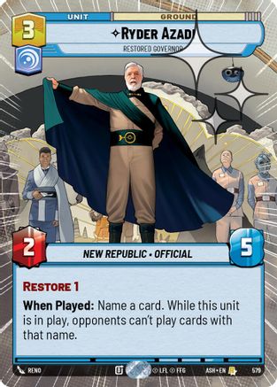 Ryder Azadi - Restored Governor (Hyperspace Foil) (579) - AOTE - Rare - Foil