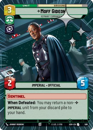 Moff Gideon - Remnant Commander (Hyperspace Foil) (599) - AOTE - Uncommon - Foil
