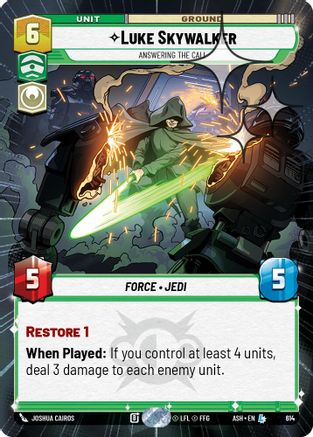 Luke Skywalker - Answering the Call (Hyperspace Foil) (614) - AOTE - Legendary - Foil