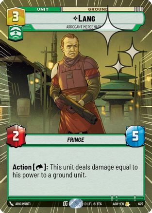 Lang - Arrogant Mercenary (Hyperspace Foil) (625) - AOTE - Rare - Foil