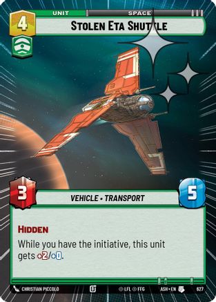 Stolen Eta Shuttle (Hyperspace Foil) (627) - AOTE - Uncommon - Foil