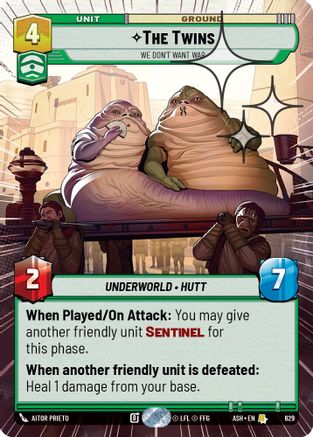 The Twins - We Don't Want War (Hyperspace Foil) (629) - AOTE - Rare - Foil