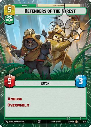 Defenders of the Forest (Hyperspace Foil) (631) - AOTE - Common - Foil