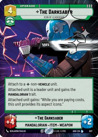 The Darksaber - Icon of Leadership (Hyperspace Foil) (637) - AOTE - Legendary - Foil