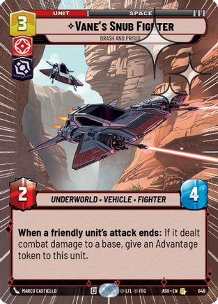 Vane's Snub Fighter - Brash and Proud (Hyperspace Foil) (646) - AOTE - Rare - Foil
