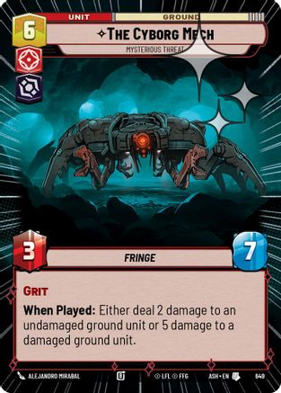 The Cyborg Mech - Mysterious Threat (Hyperspace Foil) (649) - AOTE - Uncommon - Foil