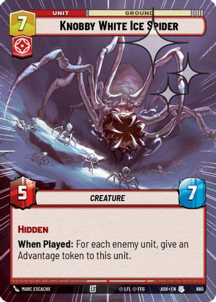 Knobby White Ice Spider (Hyperspace Foil) (680) - AOTE - Uncommon - Foil
