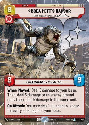 Boba Fett's Rancor - Emotionally Complex Creature (Hyperspace Foil) (681) - AOTE - Legendary - Foil