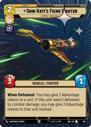 Shin Hati's Fiend Fighter - Compact and Agile (Hyperspace Foil) (693) - AOTE - Uncommon - Foil
