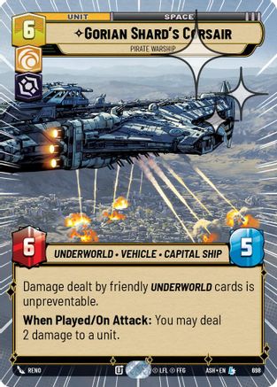 Gorian Shard's Corsair - Pirate Warship (Hyperspace Foil) (698) - AOTE - Legendary - Foil