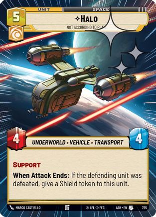 Halo - Not According to Plan (Hyperspace Foil) (725) - AOTE - Uncommon - Foil