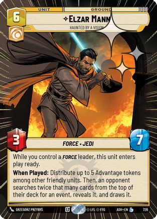 Elzar Mann - Haunted by a Vision (Hyperspace Foil) (726) - AOTE - Legendary - Foil
