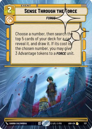 Sense Through the Force (Hyperspace Foil) (737) - AOTE - Rare - Foil