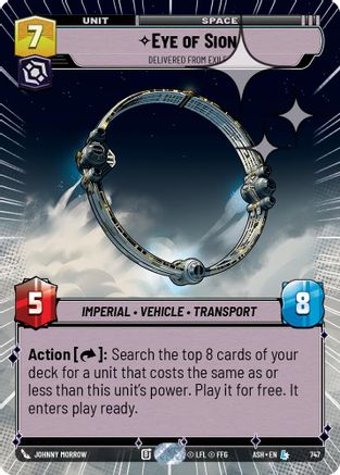 Eye of Sion - Delivered from Exile (Hyperspace Foil) (747) - AOTE - Legendary - Foil