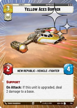 Yellow Aces Bomber (Hyperspace Foil) (755) - AOTE - Uncommon - Foil