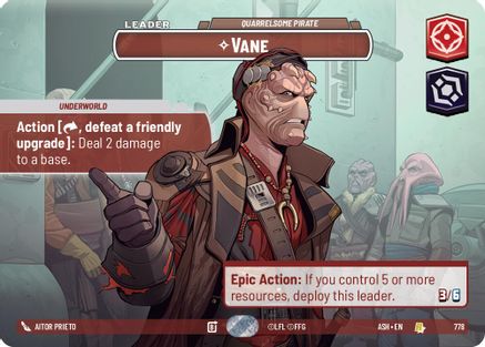Vane - Quarrelsome Pirate (Showcase) (778) - AOTE - Rare - Foil