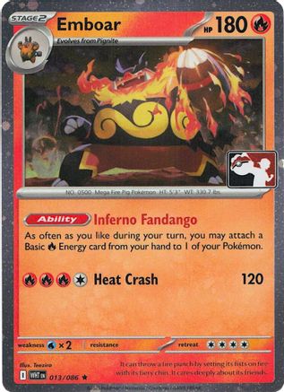 Emboar (013/086) - PPSC  - Rare - Holofoil