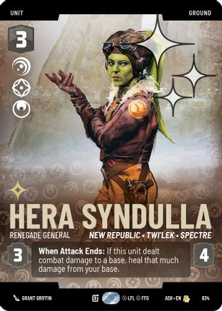 Hera Syndulla - Renegade General (Prestige Foil) (834) - AOTE - Rare - Foil