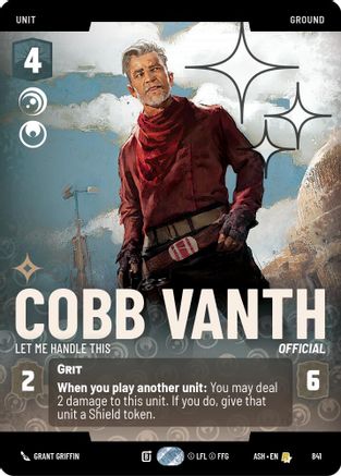 Cobb Vanth - Let Me Handle This (Prestige Foil) (841) - AOTE - Rare - Foil