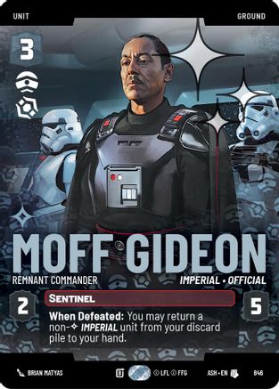 Moff Gideon - Remnant Commander (Prestige Foil) (846) - AOTE - Uncommon - Foil