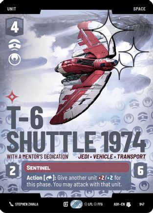 T-6 Shuttle 1974 - With a Mentor's Dedication (Prestige Foil) (847) - AOTE - Uncommon - Foil